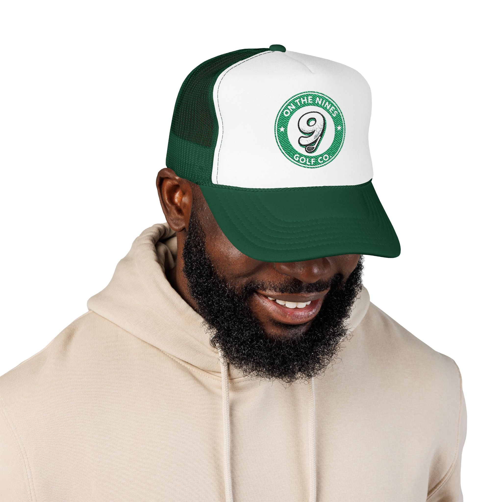 On The Nines Golf Co. Foam Trucker Hat — Vintage 9 Logo Golf Cap
