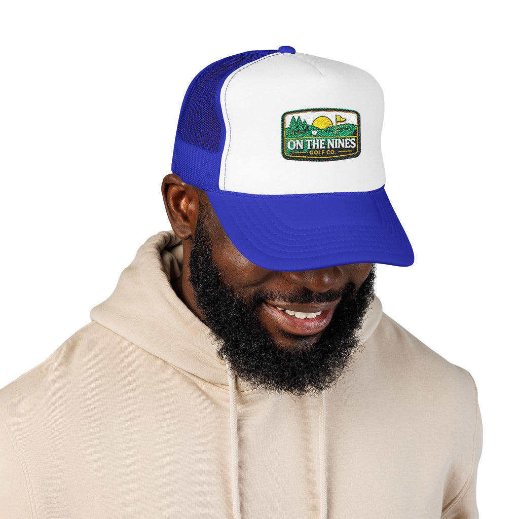 On The Nines Golf Co. Trucker Hat – Vintage Golf Patch Foam Cap