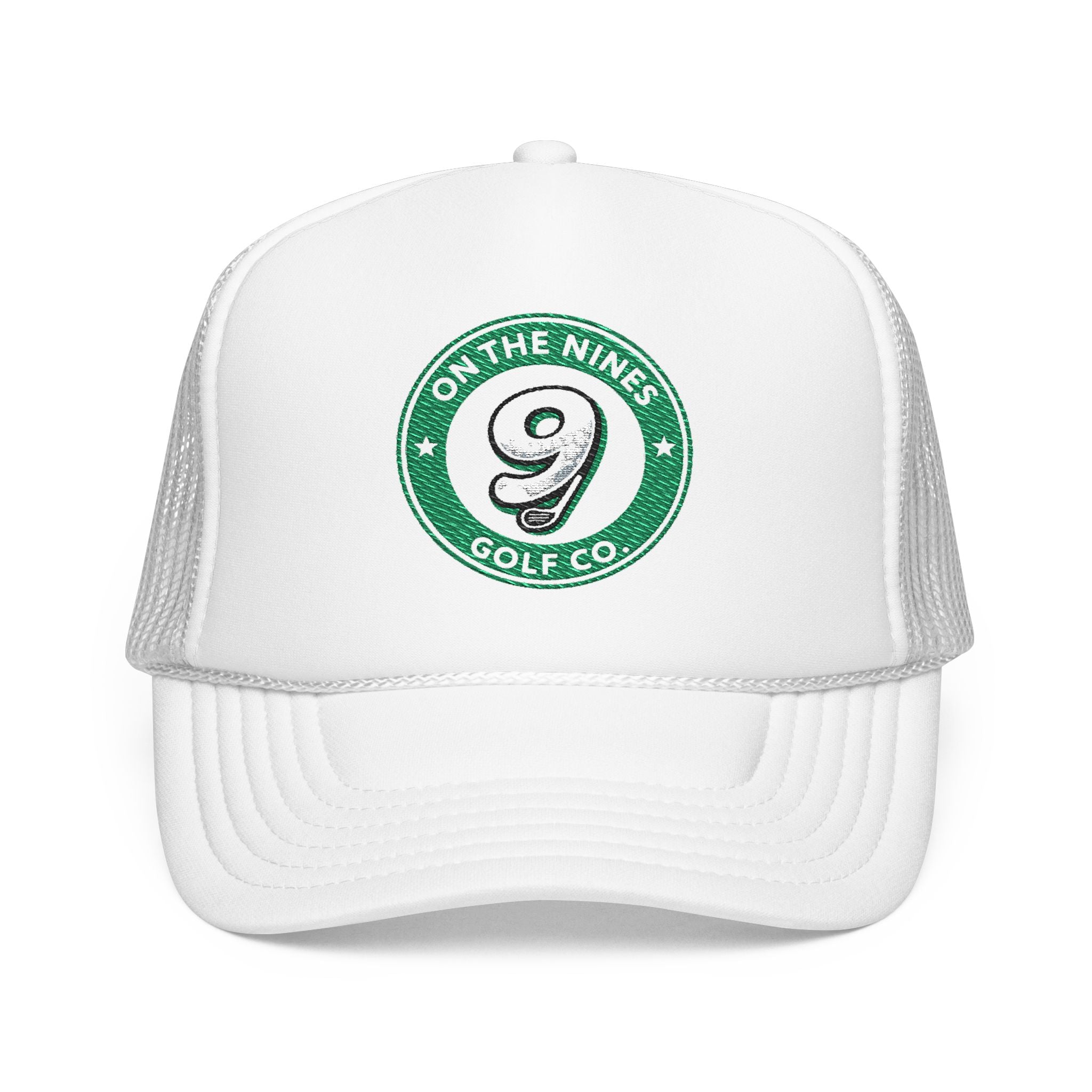 On The Nines Golf Co. Foam Trucker Hat — Vintage 9 Logo Golf Cap