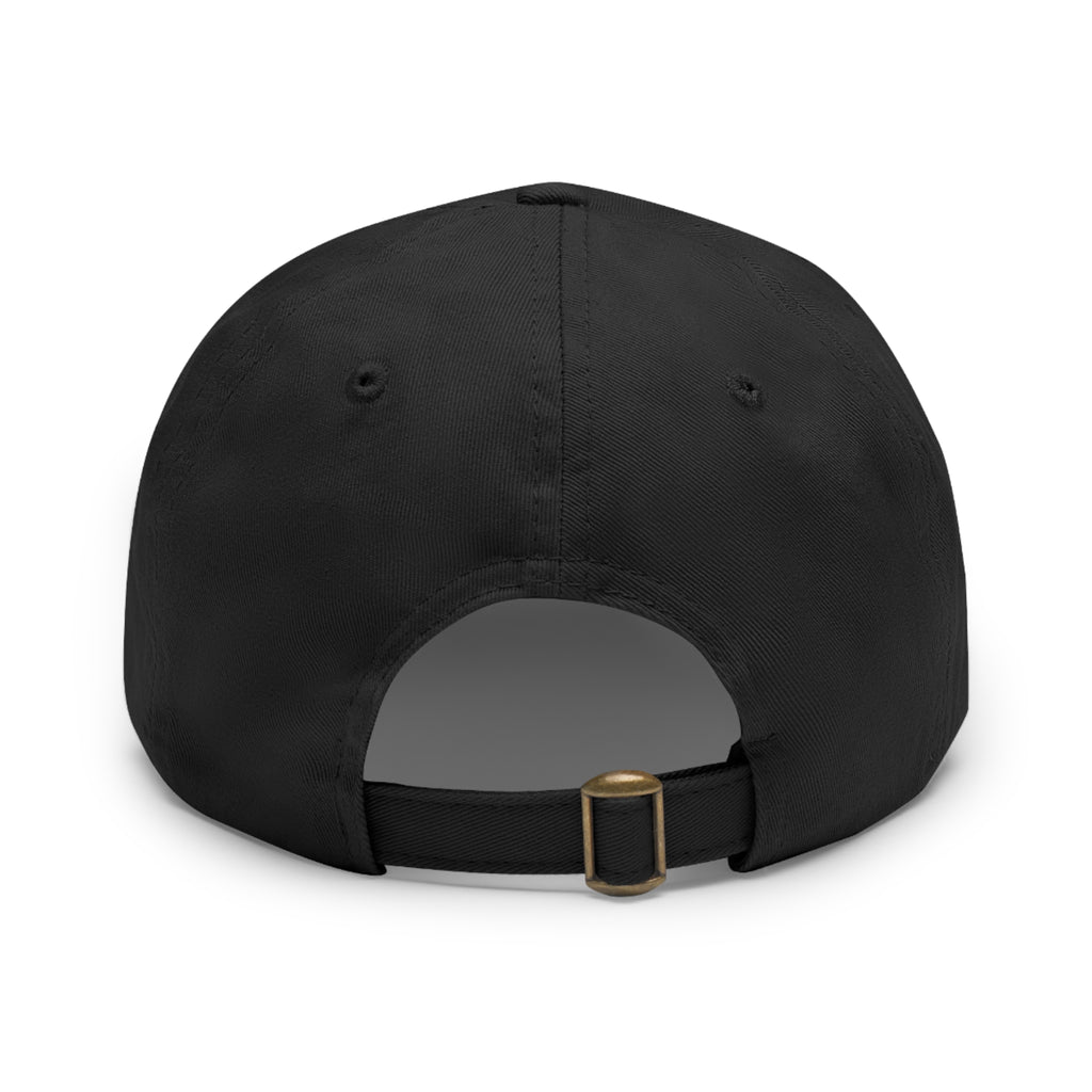 Golf Dad Hat with Round Leather Patch — "On the 9s" Vintage Golf Logo