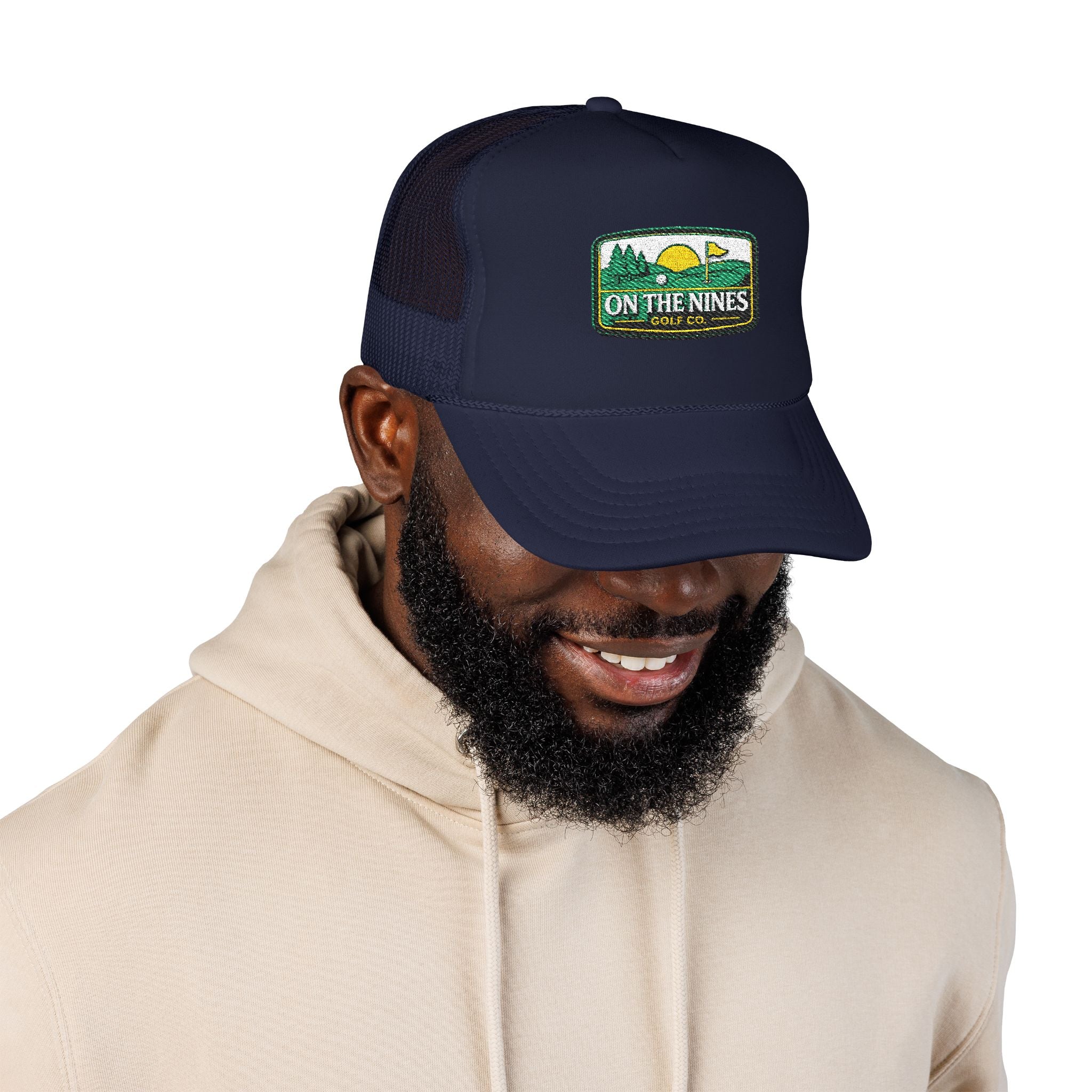 On The Nines Golf Co. Trucker Hat – Vintage Golf Patch Foam Cap