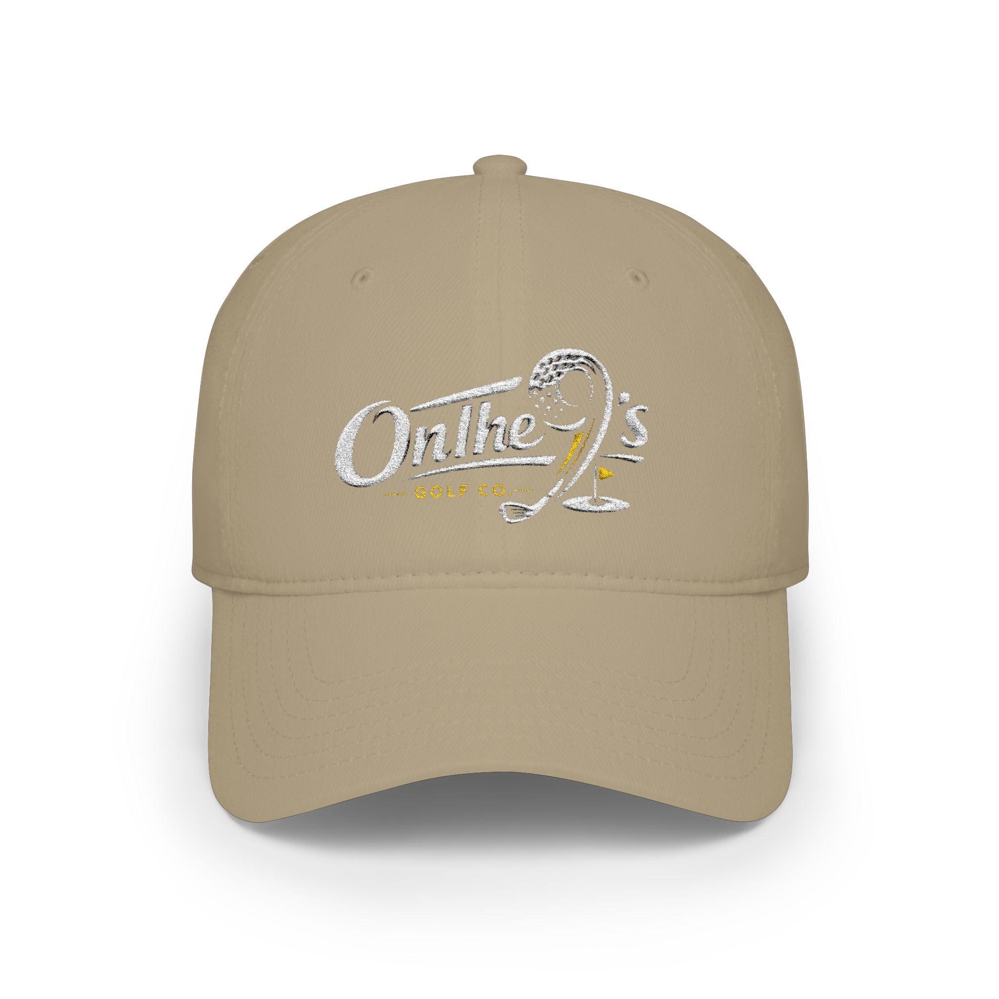 On The 9's Golf Low Profile Baseball Cap - Embroidered Red Golf Hat