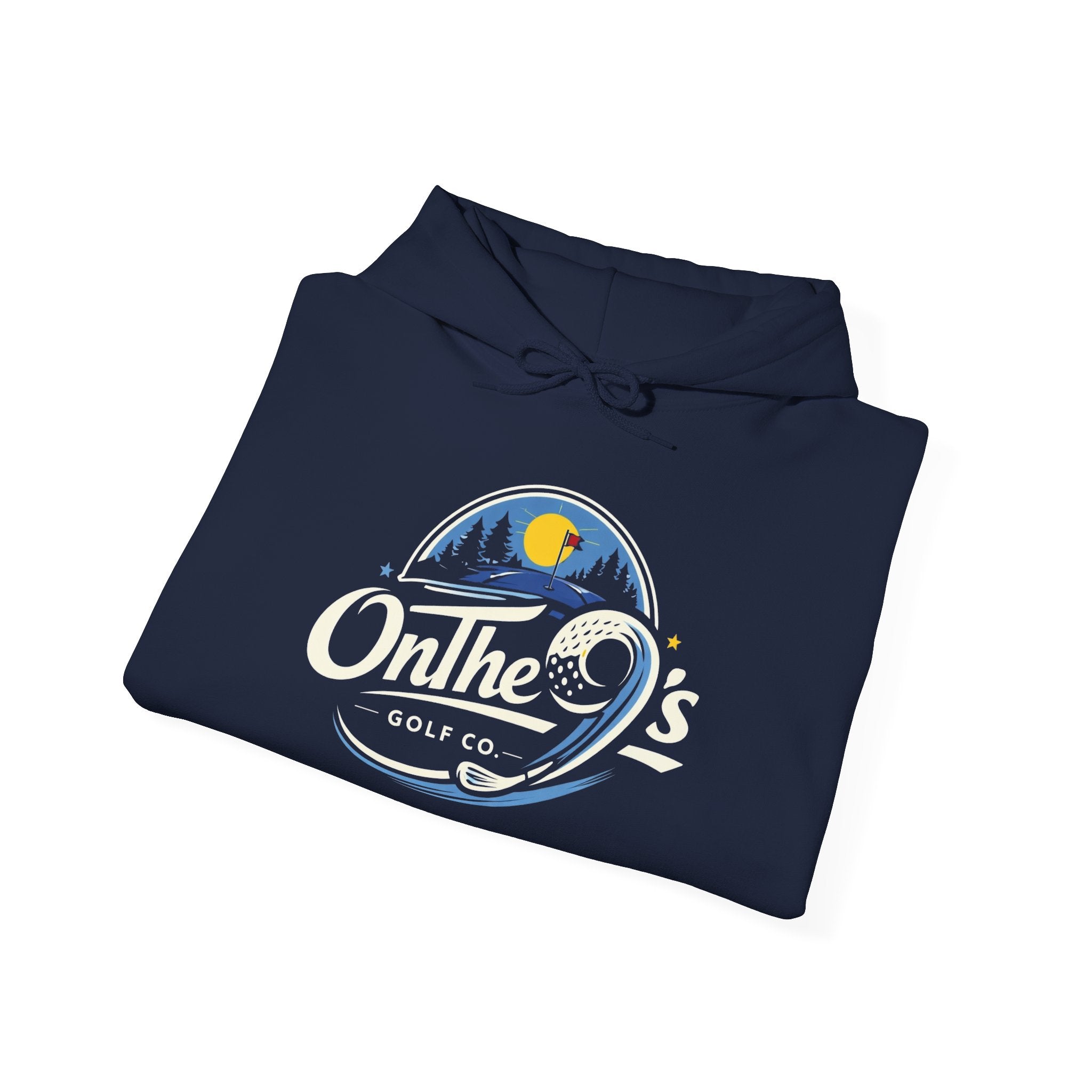 Golf Hoodie — "On The 9's" Vintage Night Golf Logo Sweatshirt