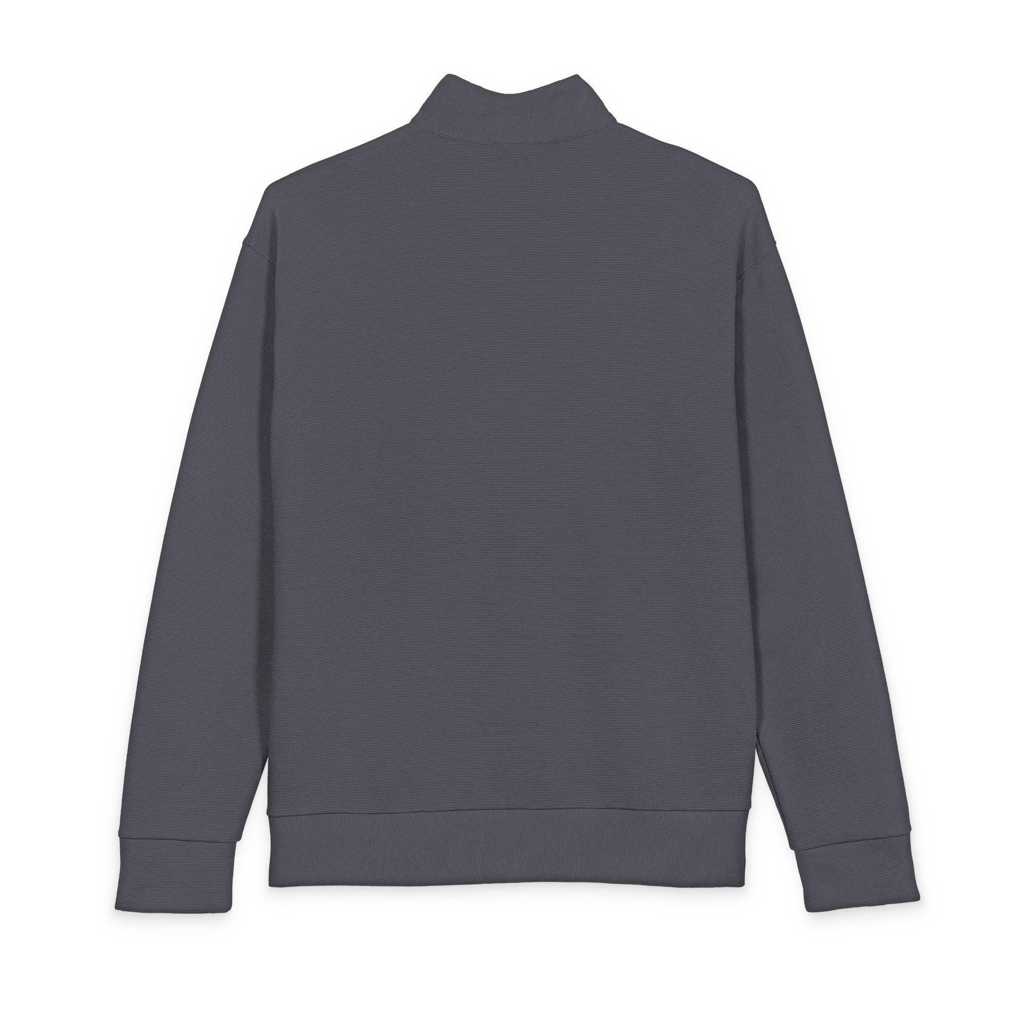 Men's Black Quarter-Zip Pullover with Blue Floral 'S' Embroidered Chest