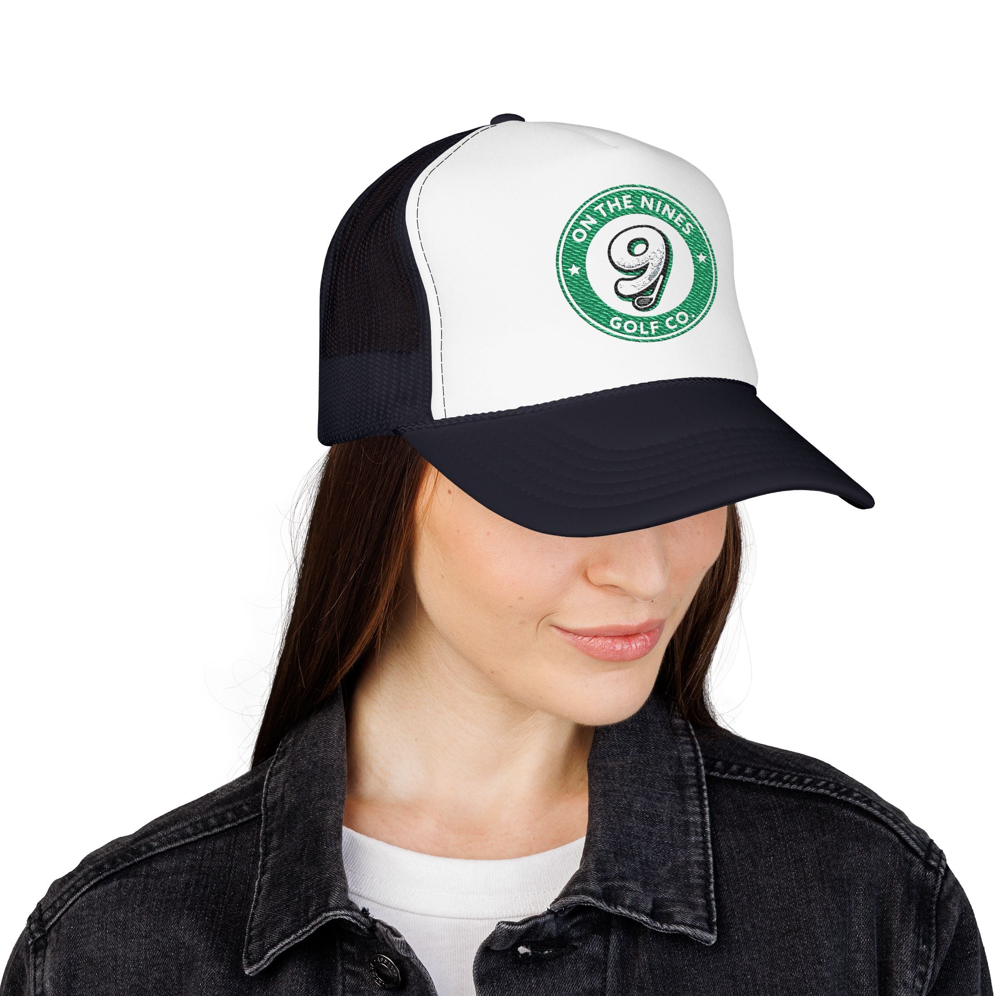 On The Nines Golf Co. Foam Trucker Hat — Vintage 9 Logo Golf Cap