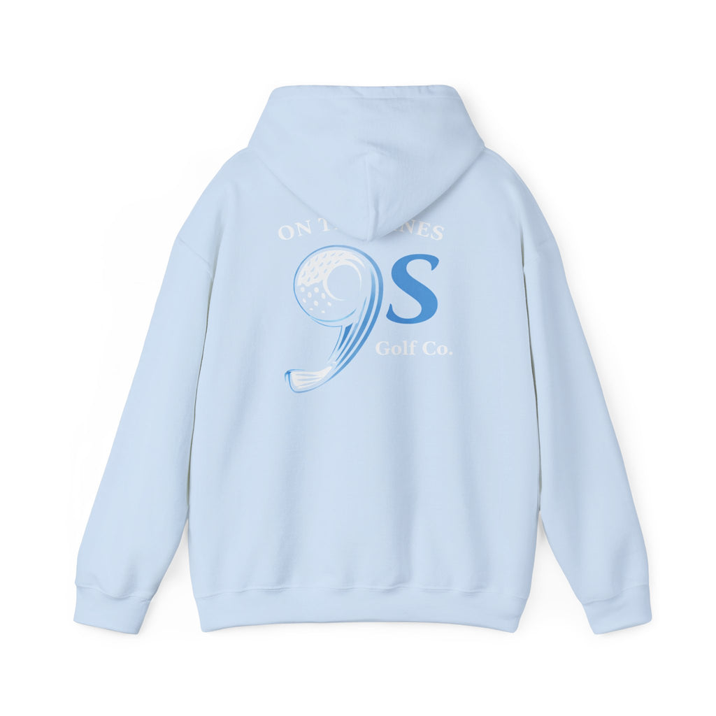Golf Hoodie — "On The 9's" Vintage Night Golf Logo Sweatshirt