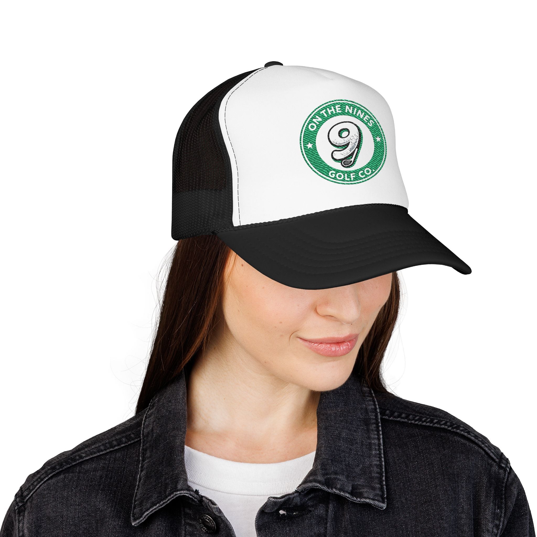 On The Nines Golf Co. Foam Trucker Hat — Vintage 9 Logo Golf Cap