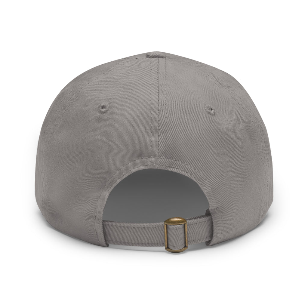 Golf Dad Hat with Red Leather Patch — "On The Nines" Logo Cap