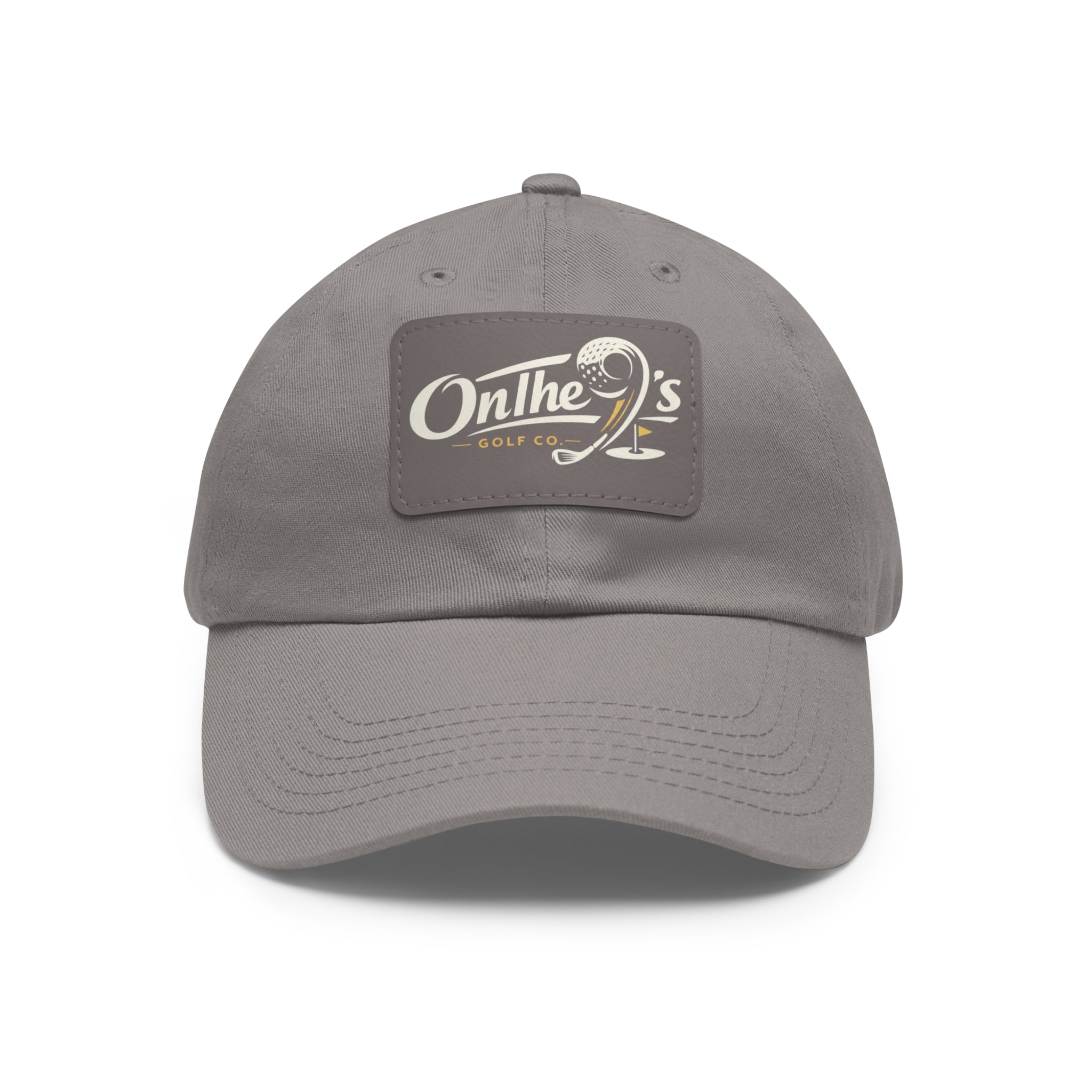On The 9's Leather Patch Dad Hat – Vintage Golf Cap