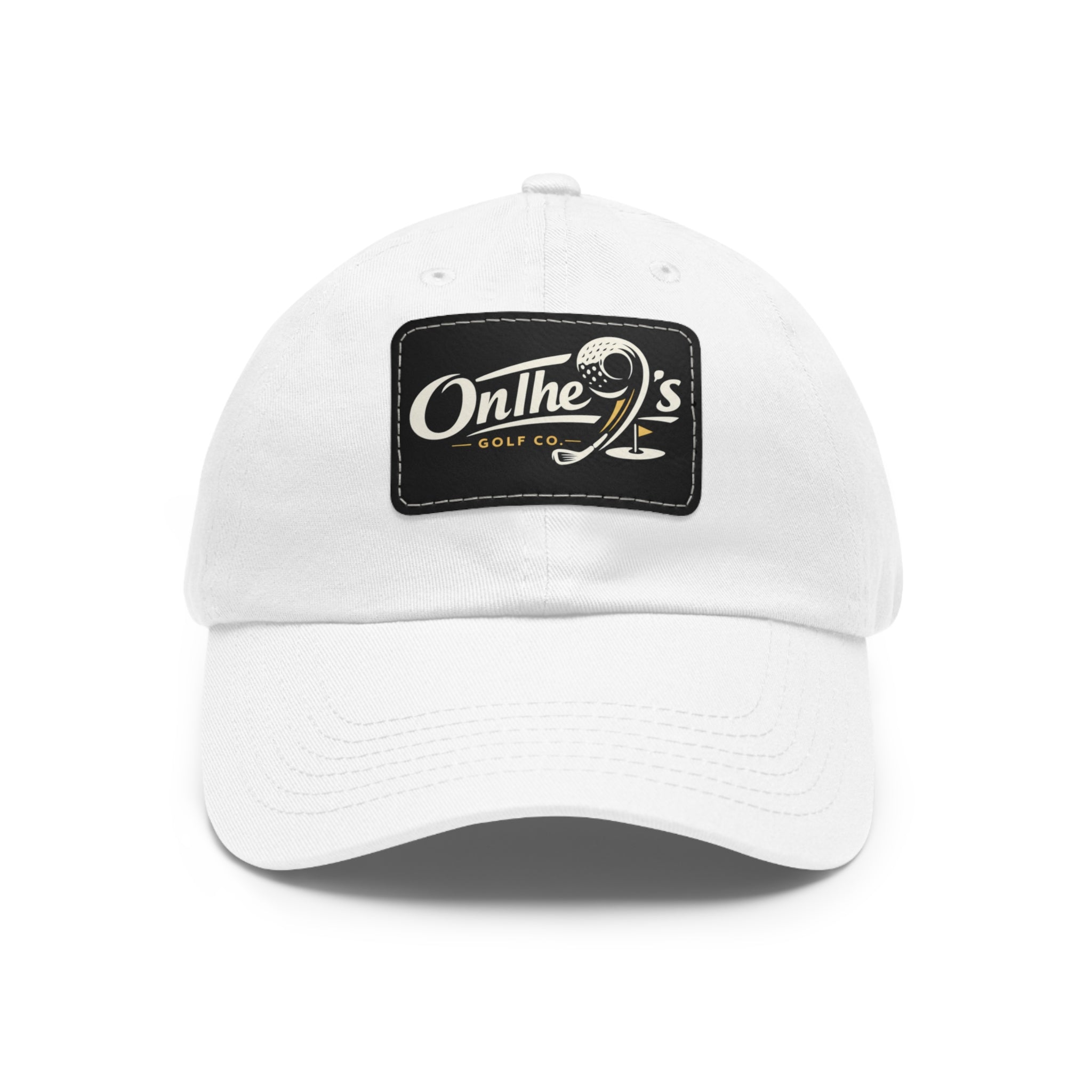 On The 9's Leather Patch Dad Hat – Vintage Golf Cap