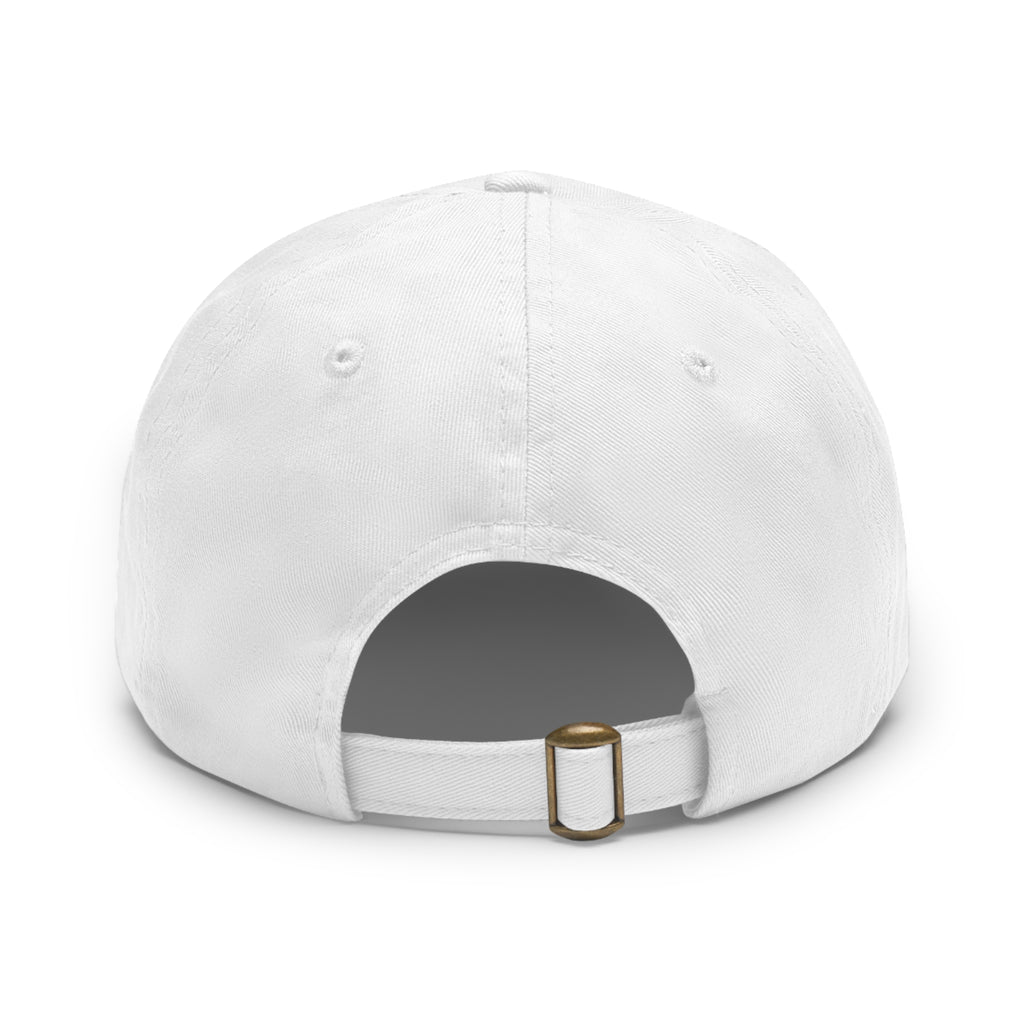 Golf Leather Patch Dad Hat — "On The Nines" Round Logo