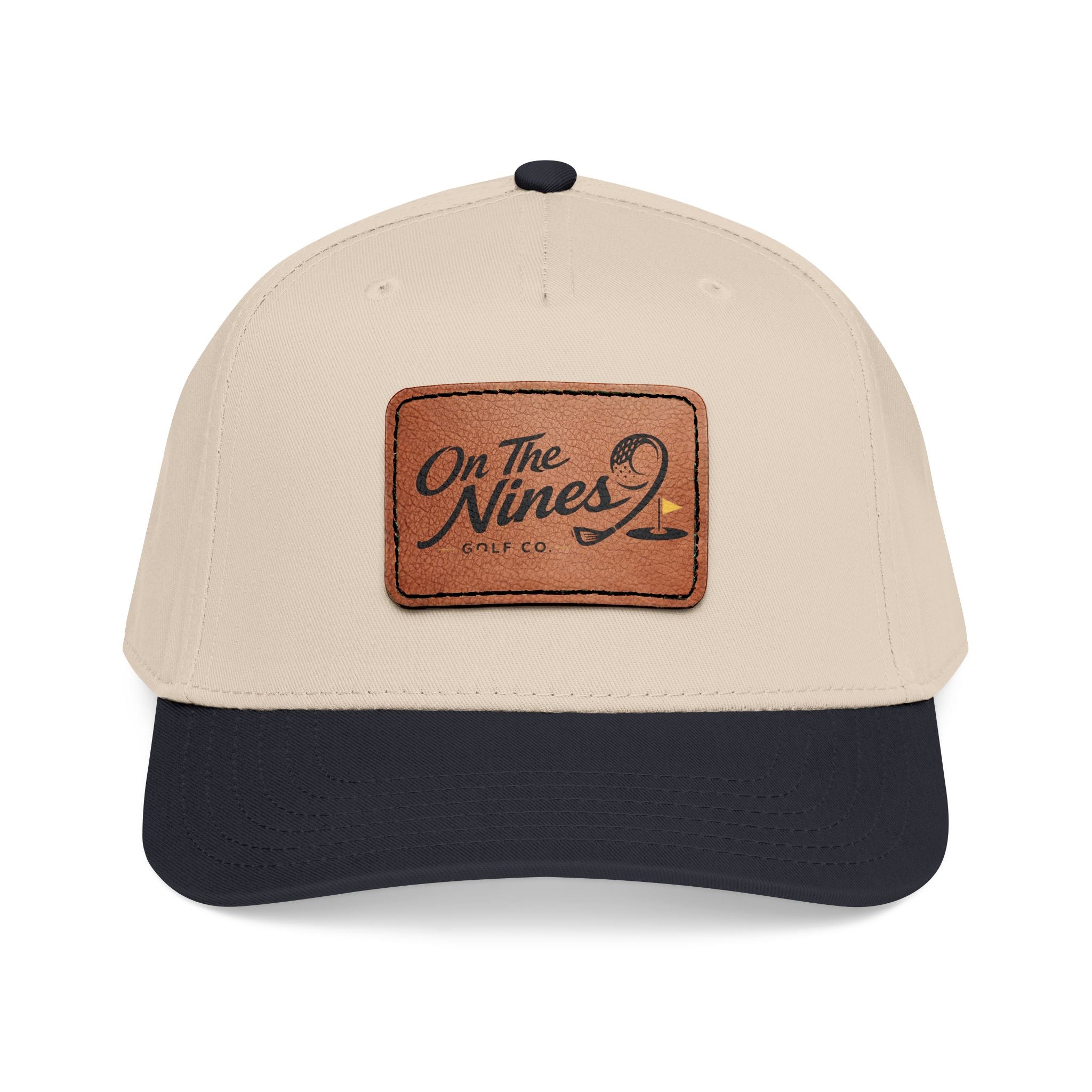 Mid Profile Baseball Cap with Leather Patch (Rectangle)