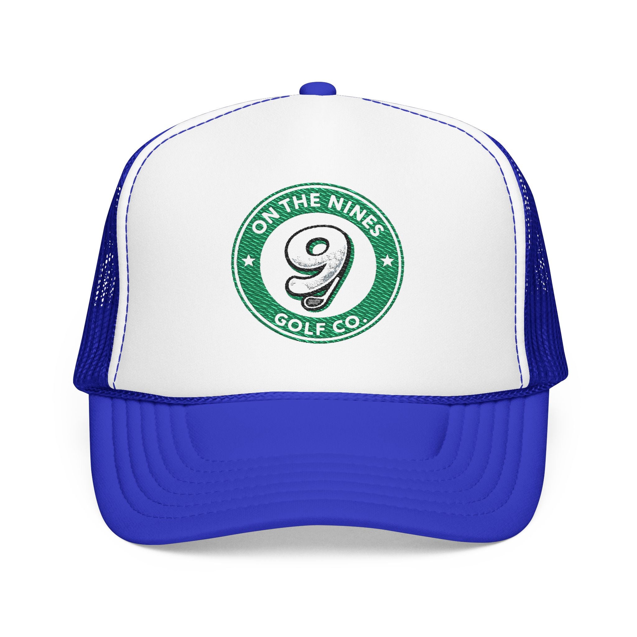 On The Nines Golf Co. Foam Trucker Hat — Vintage 9 Logo Golf Cap