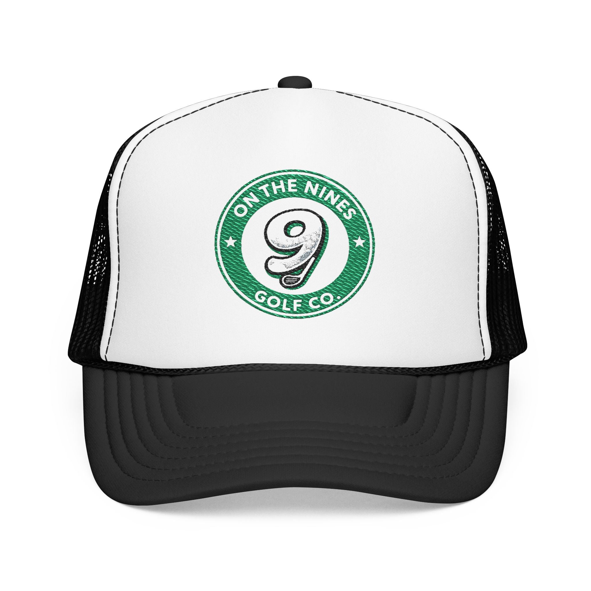 On The Nines Golf Co. Foam Trucker Hat — Vintage 9 Logo Golf Cap