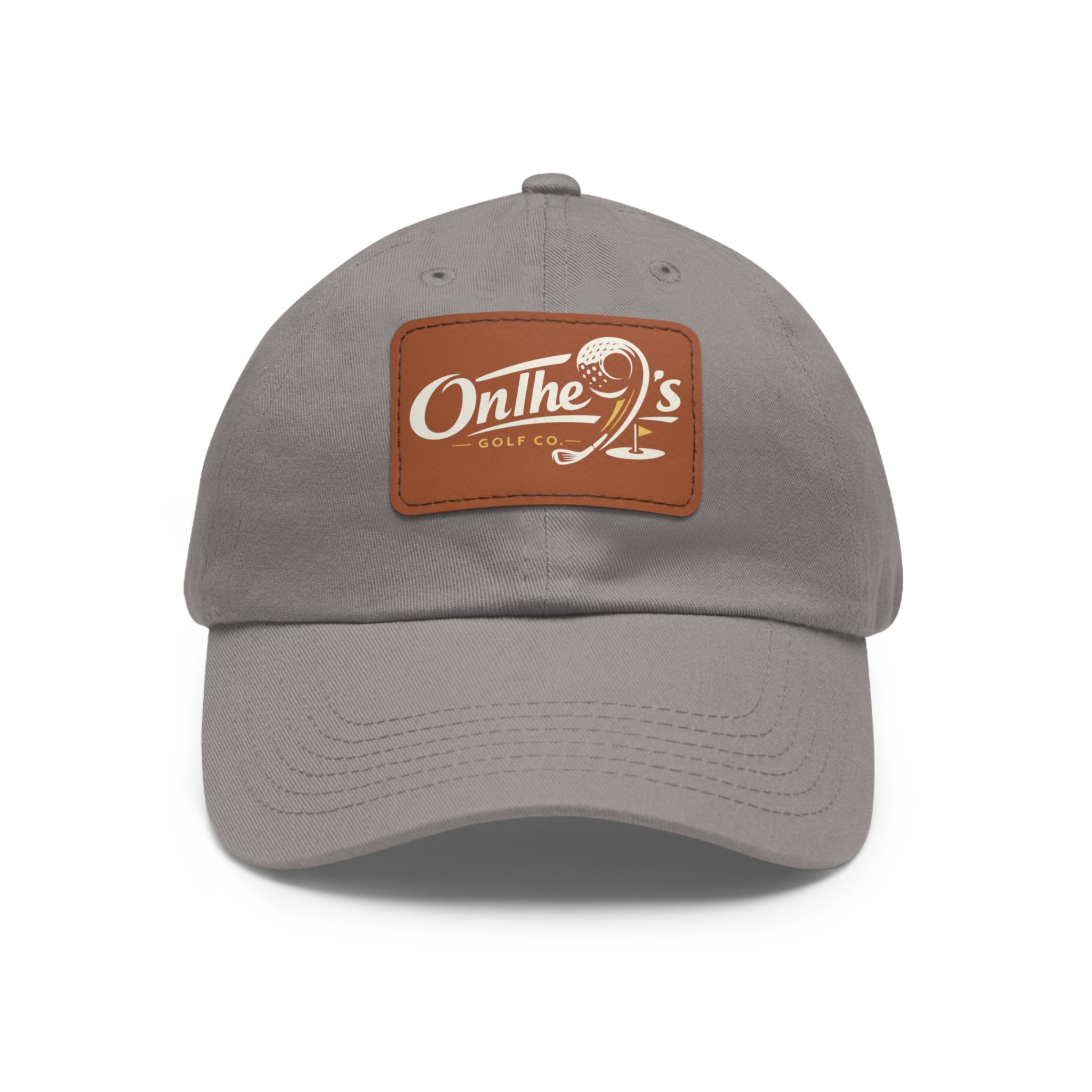 On The 9's Leather Patch Dad Hat – Vintage Golf Cap