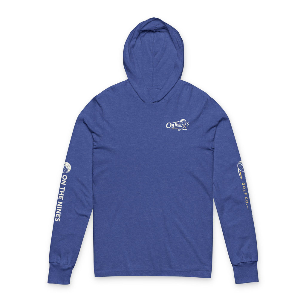 Hooded Long Sleeve Tee — Minimal Back Logo Casual Hoodie Tee