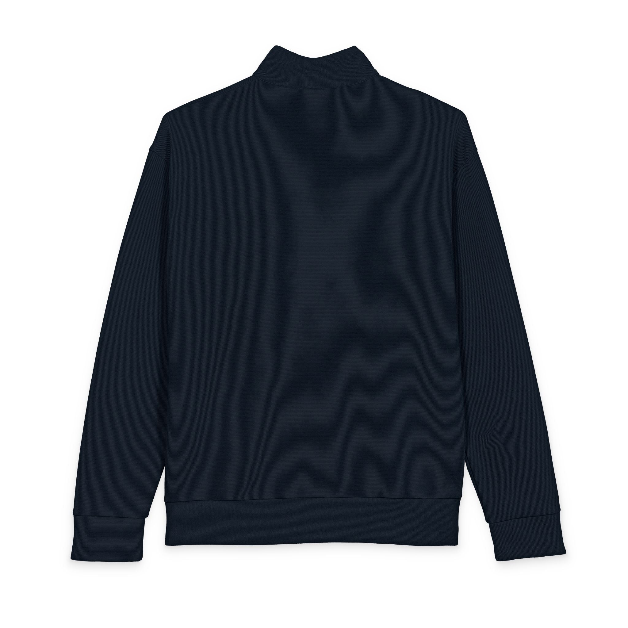 Men's Black Quarter-Zip Pullover with Blue Floral 'S' Embroidered Chest