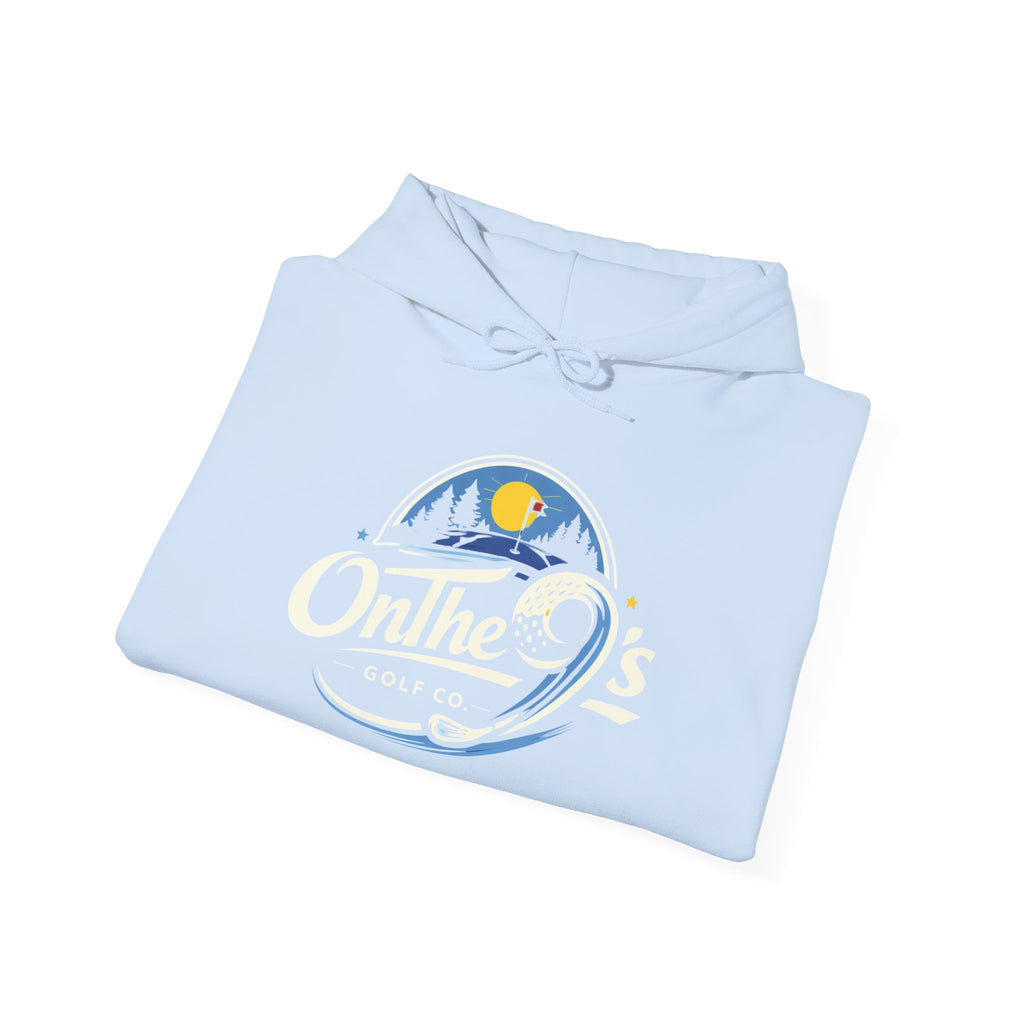 Golf Hoodie — "On The 9's" Vintage Night Golf Logo Sweatshirt