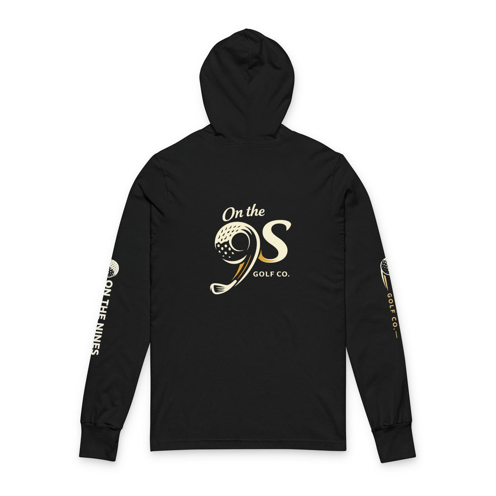 Hooded Long Sleeve Tee — Minimal Back Logo Casual Hoodie Tee