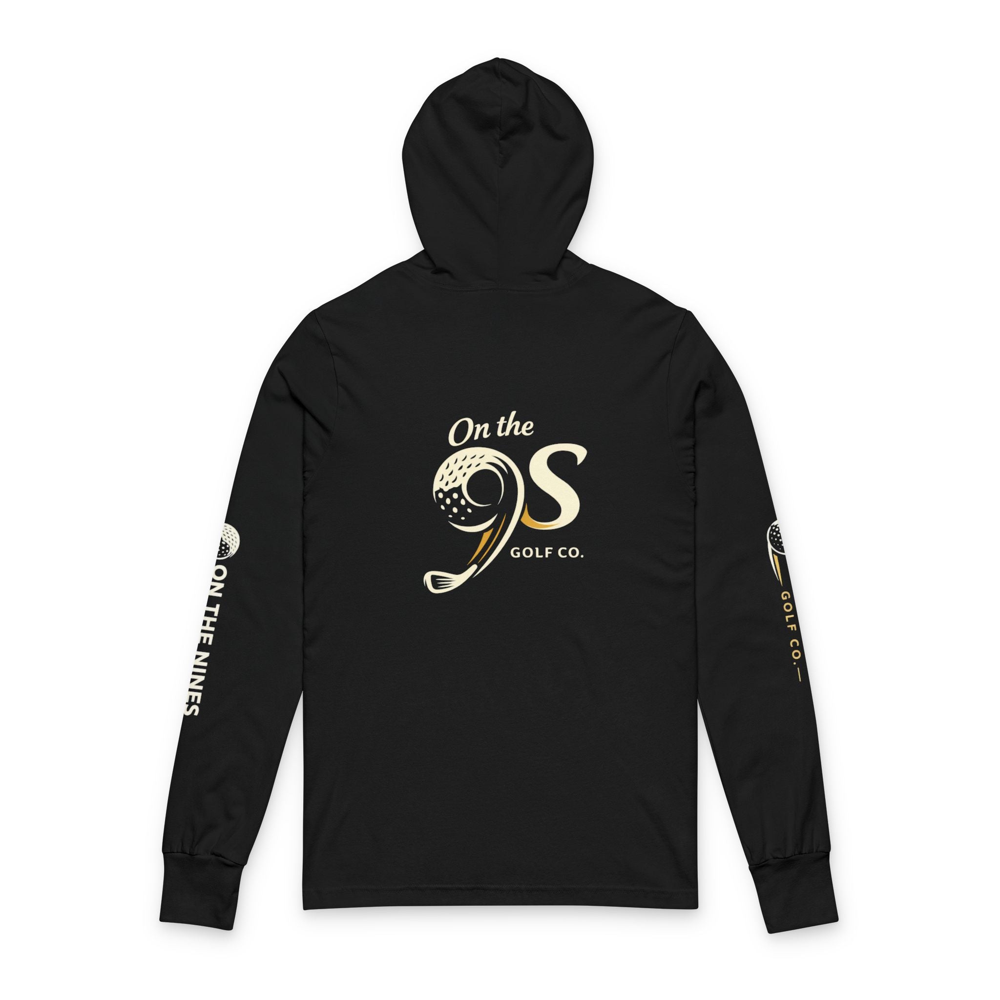 Hooded Long Sleeve Tee — Minimal Back Logo Casual Hoodie Tee