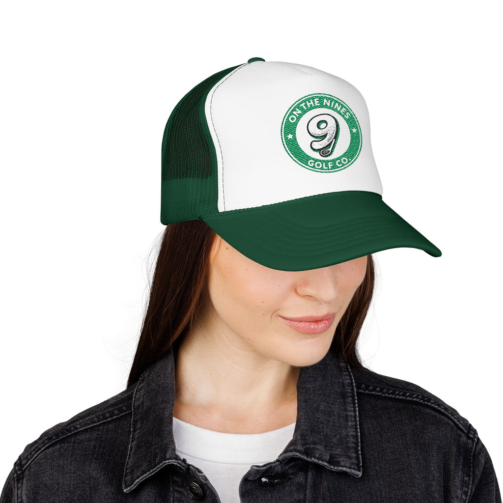 On The Nines Golf Co. Foam Trucker Hat — Vintage 9 Logo Golf Cap