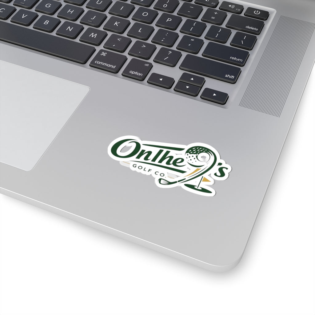 On The 9's Golf Co. Kiss-Cut Sticker — Golf Ball & Flag Logo Decal