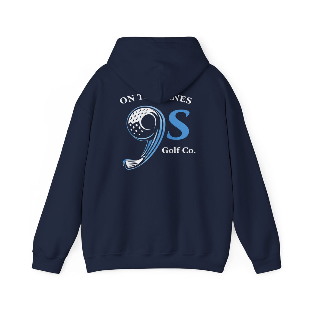 Golf Hoodie — "On The 9's" Vintage Night Golf Logo Sweatshirt