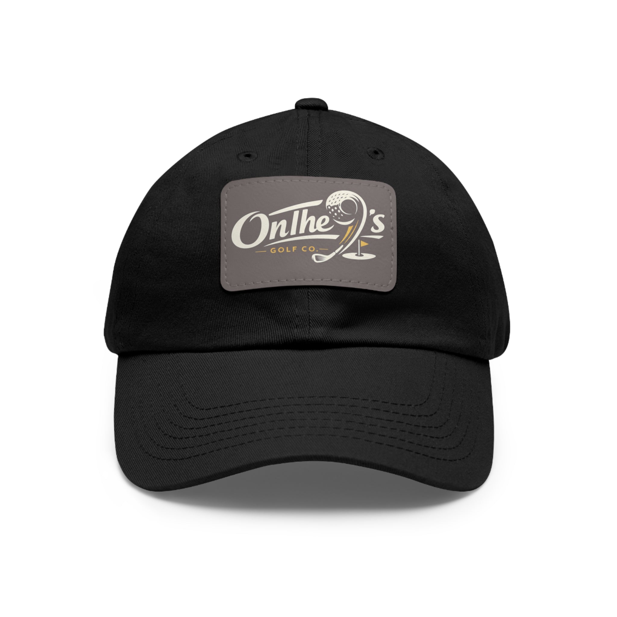 On The 9's Leather Patch Dad Hat – Vintage Golf Cap