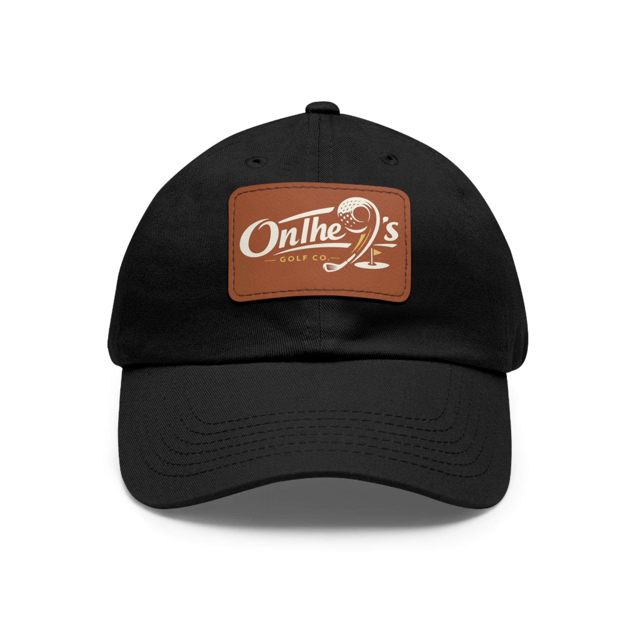 On The 9's Leather Patch Dad Hat – Vintage Golf Cap