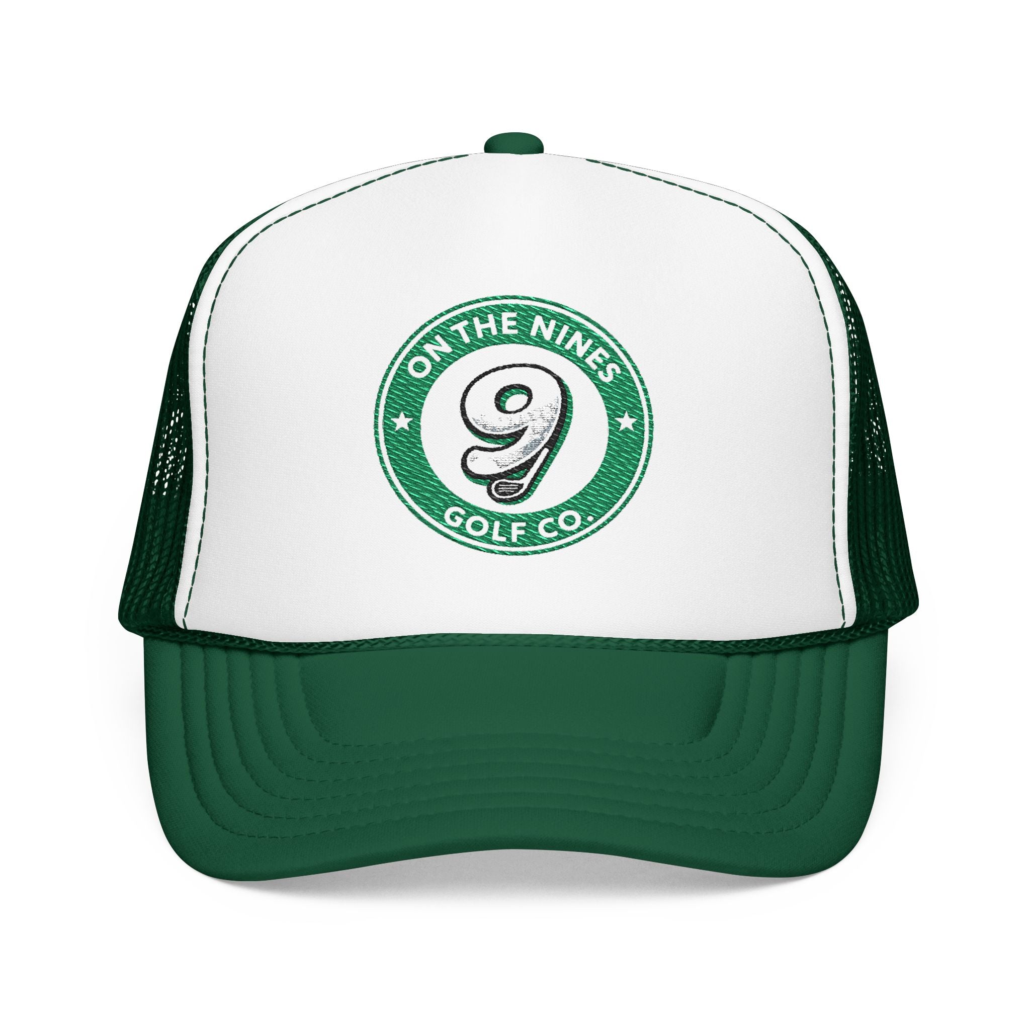On The Nines Golf Co. Foam Trucker Hat — Vintage 9 Logo Golf Cap