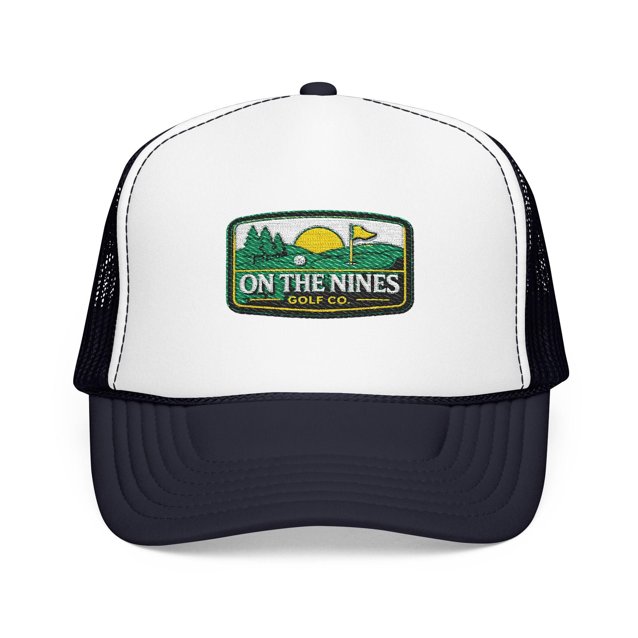 On The Nines Golf Co. Trucker Hat – Vintage Golf Patch Foam Cap