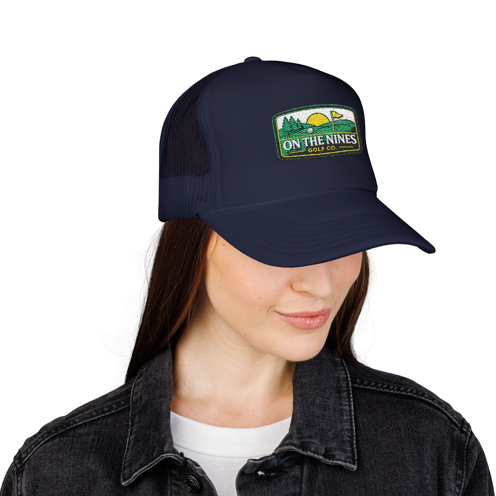 On The Nines Golf Co. Trucker Hat – Vintage Golf Patch Foam Cap