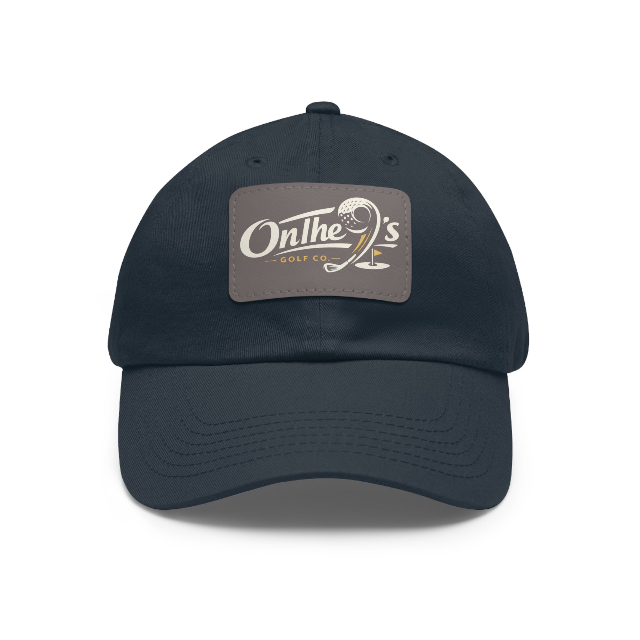 On The 9's Leather Patch Dad Hat – Vintage Golf Cap