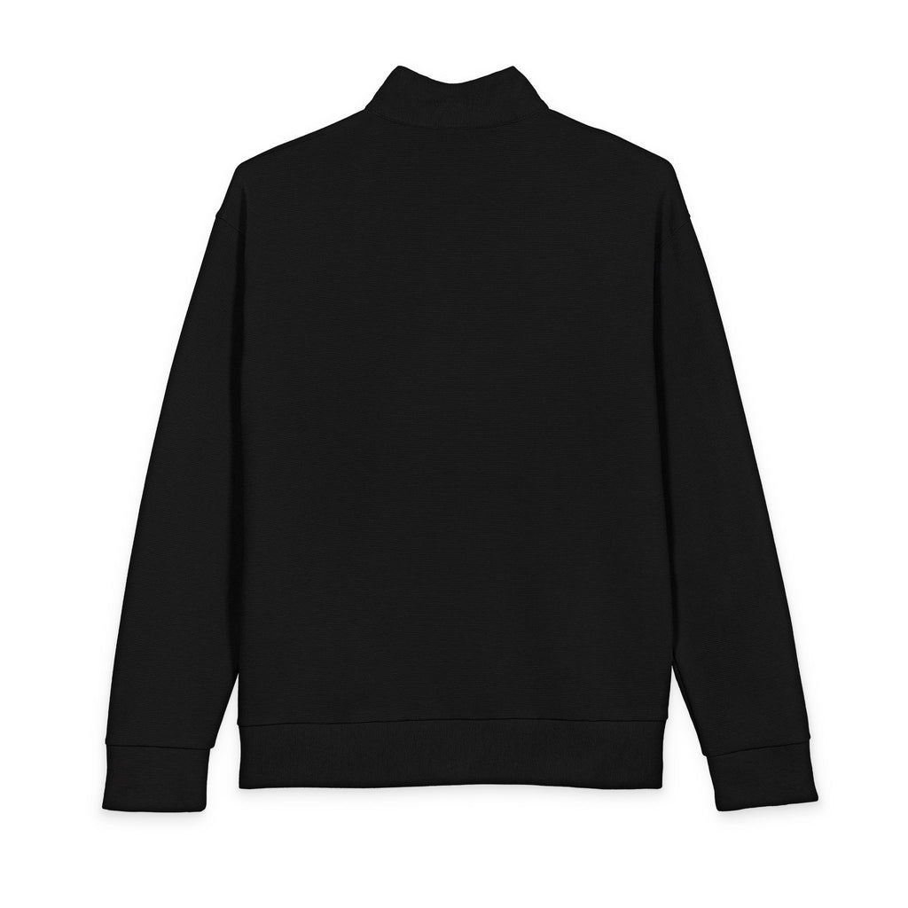 Men's Black Quarter-Zip Pullover with Blue Floral 'S' Embroidered Chest