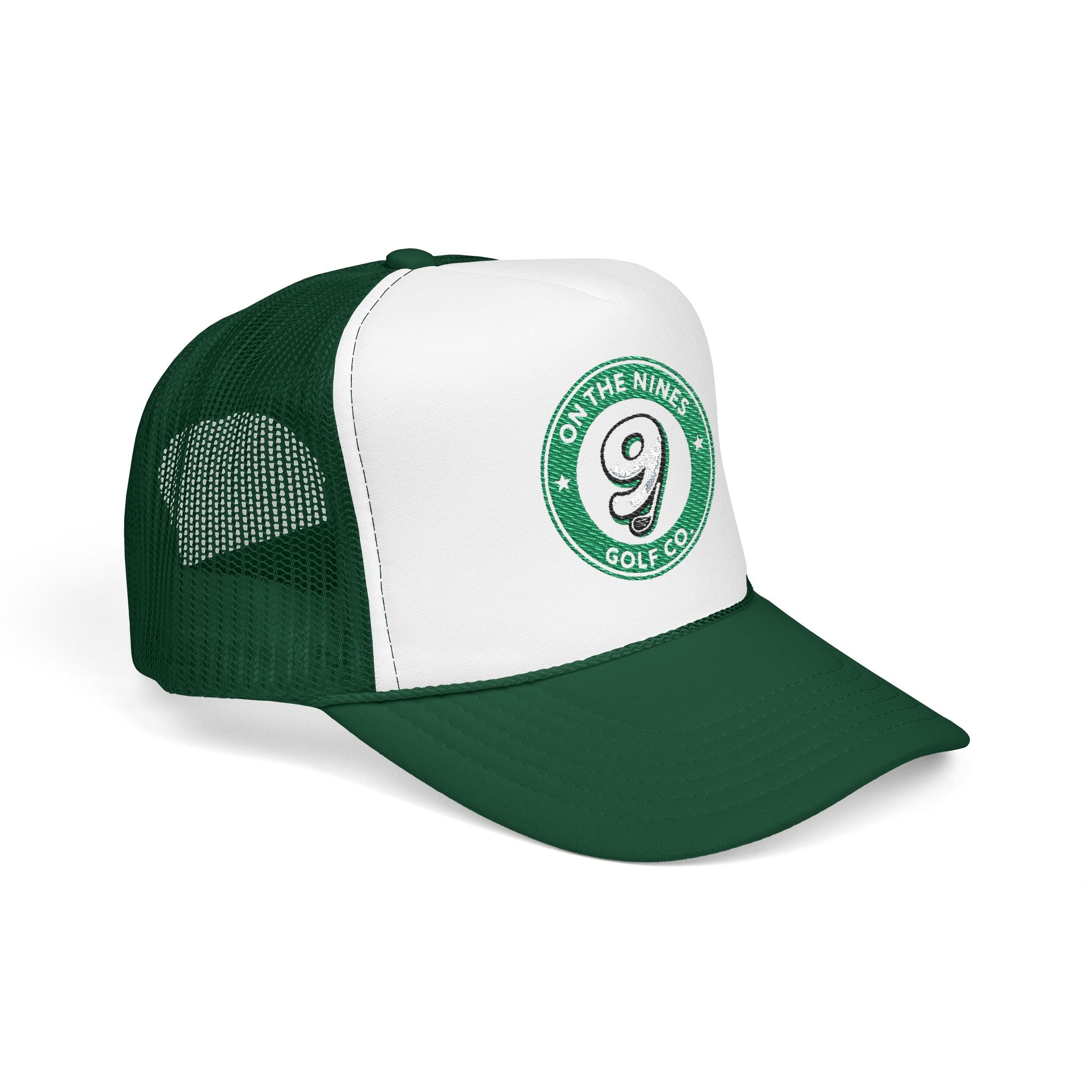 On The Nines Golf Co. Foam Trucker Hat — Vintage 9 Logo Golf Cap
