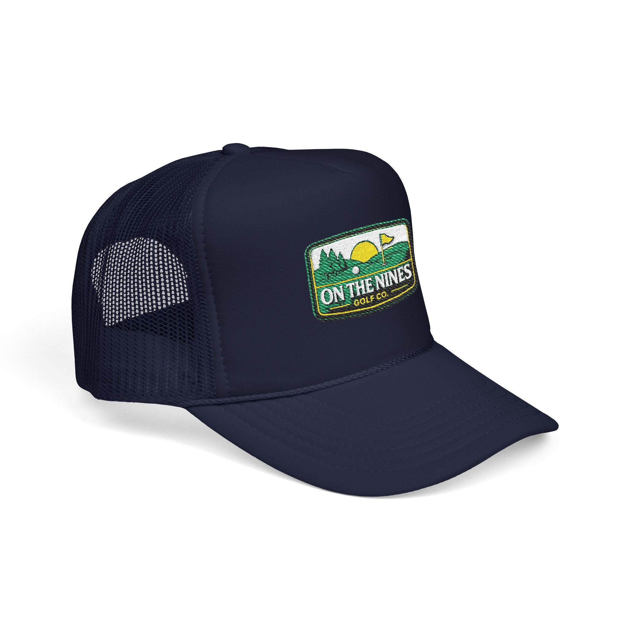 On The Nines Golf Co. Trucker Hat – Vintage Golf Patch Foam Cap