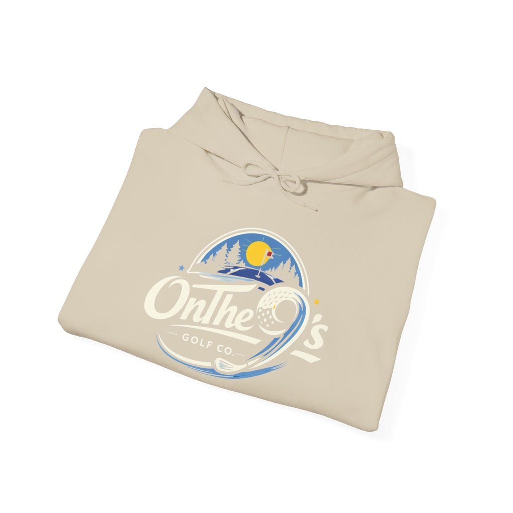 Golf Hoodie — "On The 9's" Vintage Night Golf Logo Sweatshirt