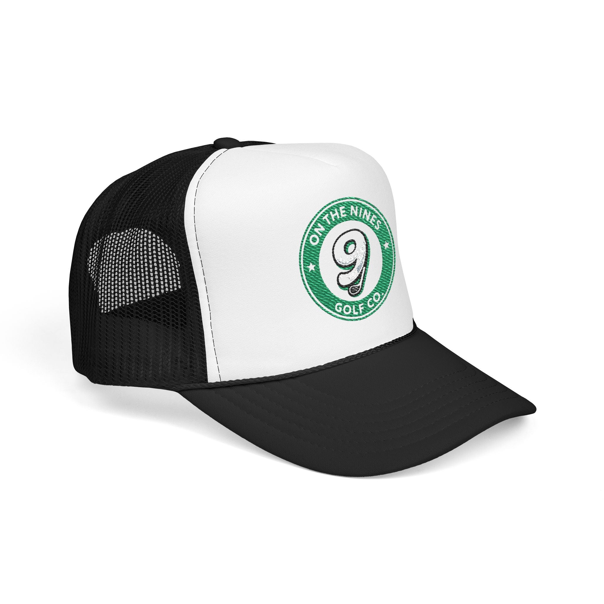 On The Nines Golf Co. Foam Trucker Hat — Vintage 9 Logo Golf Cap