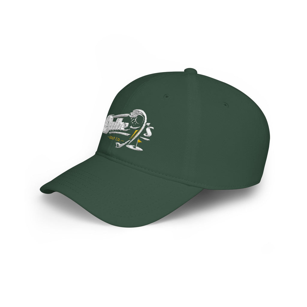 On The 9's Golf Low Profile Baseball Cap - Embroidered Red Golf Hat