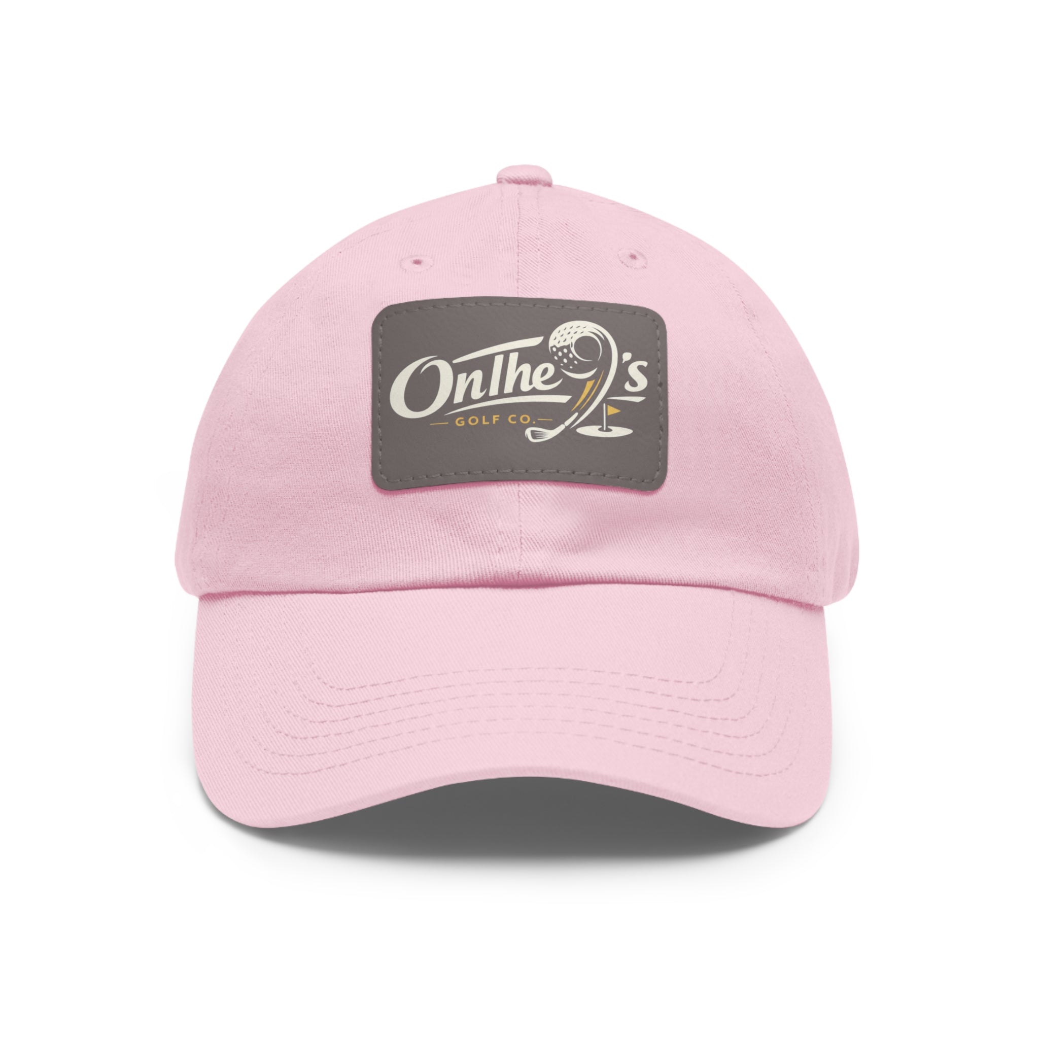 On The 9's Leather Patch Dad Hat – Vintage Golf Cap