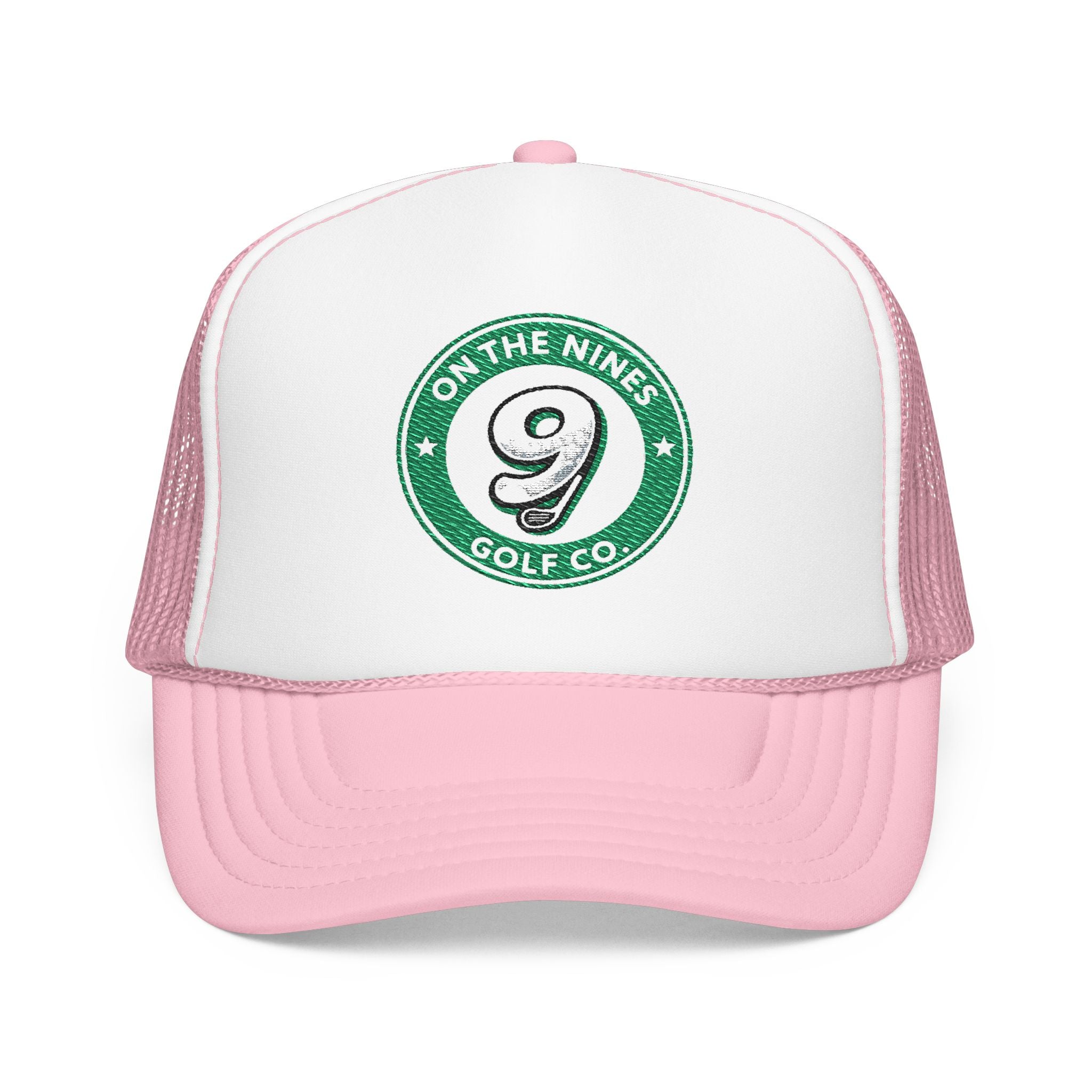 On The Nines Golf Co. Foam Trucker Hat — Vintage 9 Logo Golf Cap