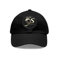 Golf Dad Hat with Round Leather Patch — "On the 9s" Vintage Golf Logo