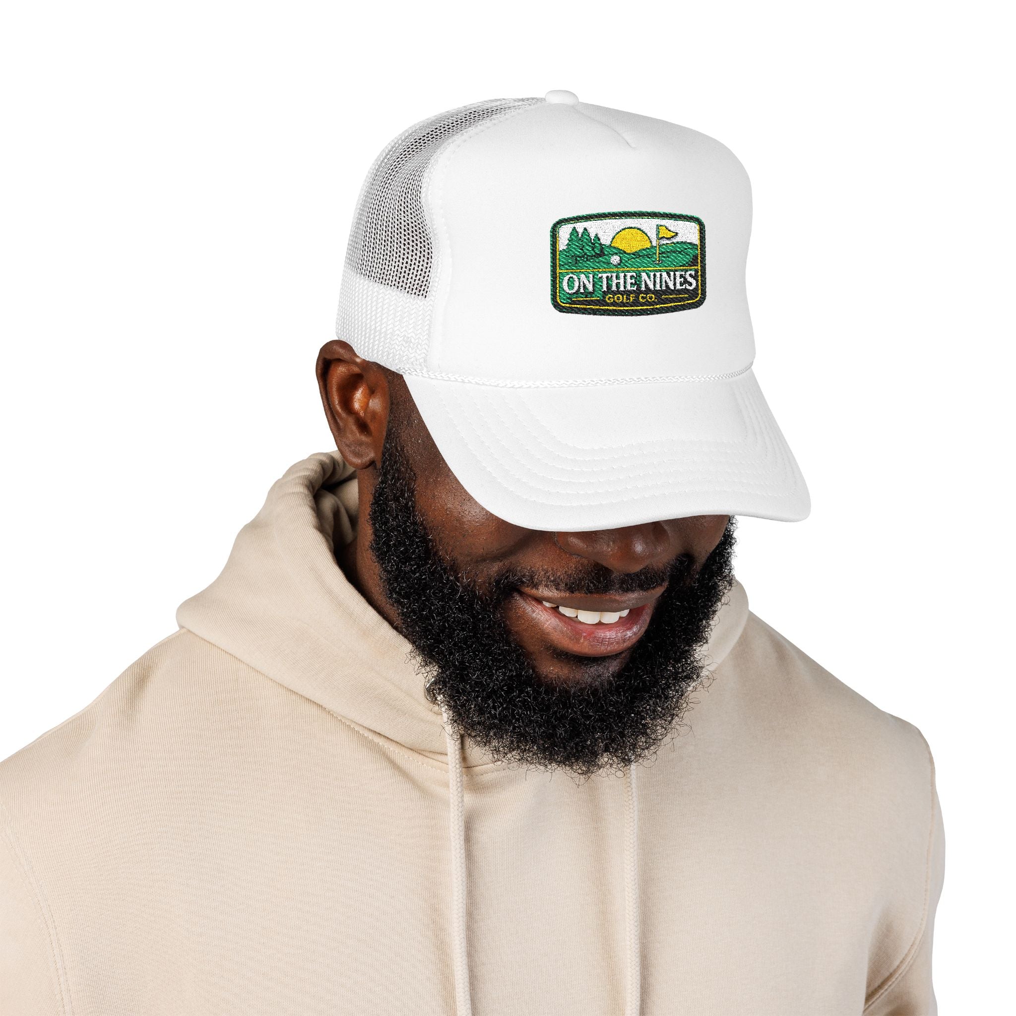 On The Nines Golf Co. Trucker Hat – Vintage Golf Patch Foam Cap