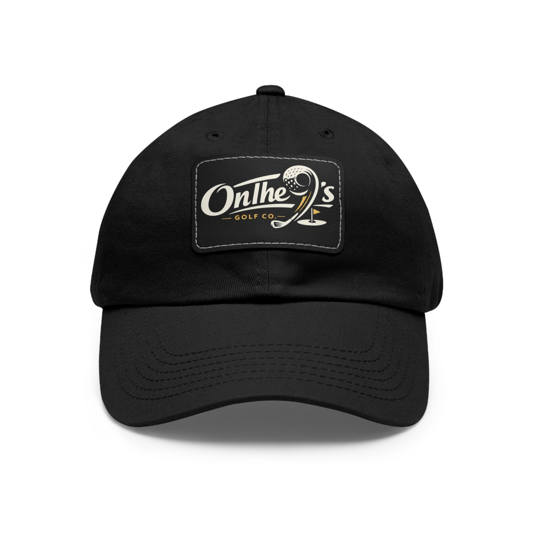 On The 9's Leather Patch Dad Hat – Vintage Golf Cap