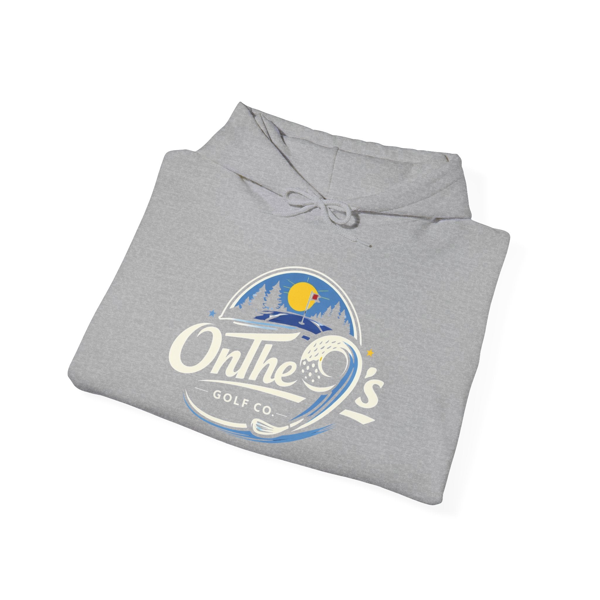Golf Hoodie — "On The 9's" Vintage Night Golf Logo Sweatshirt