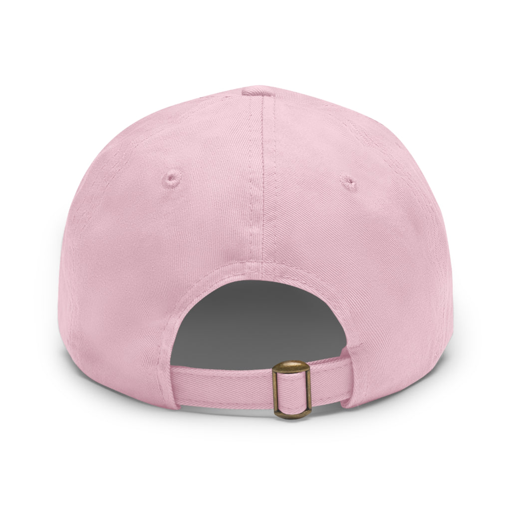 Golf Dad Hat with Red Leather Patch — "On The Nines" Logo Cap