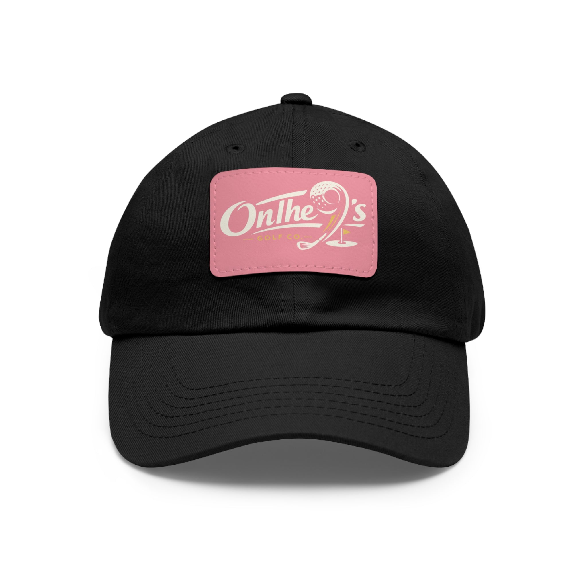 On The 9's Leather Patch Dad Hat – Vintage Golf Cap