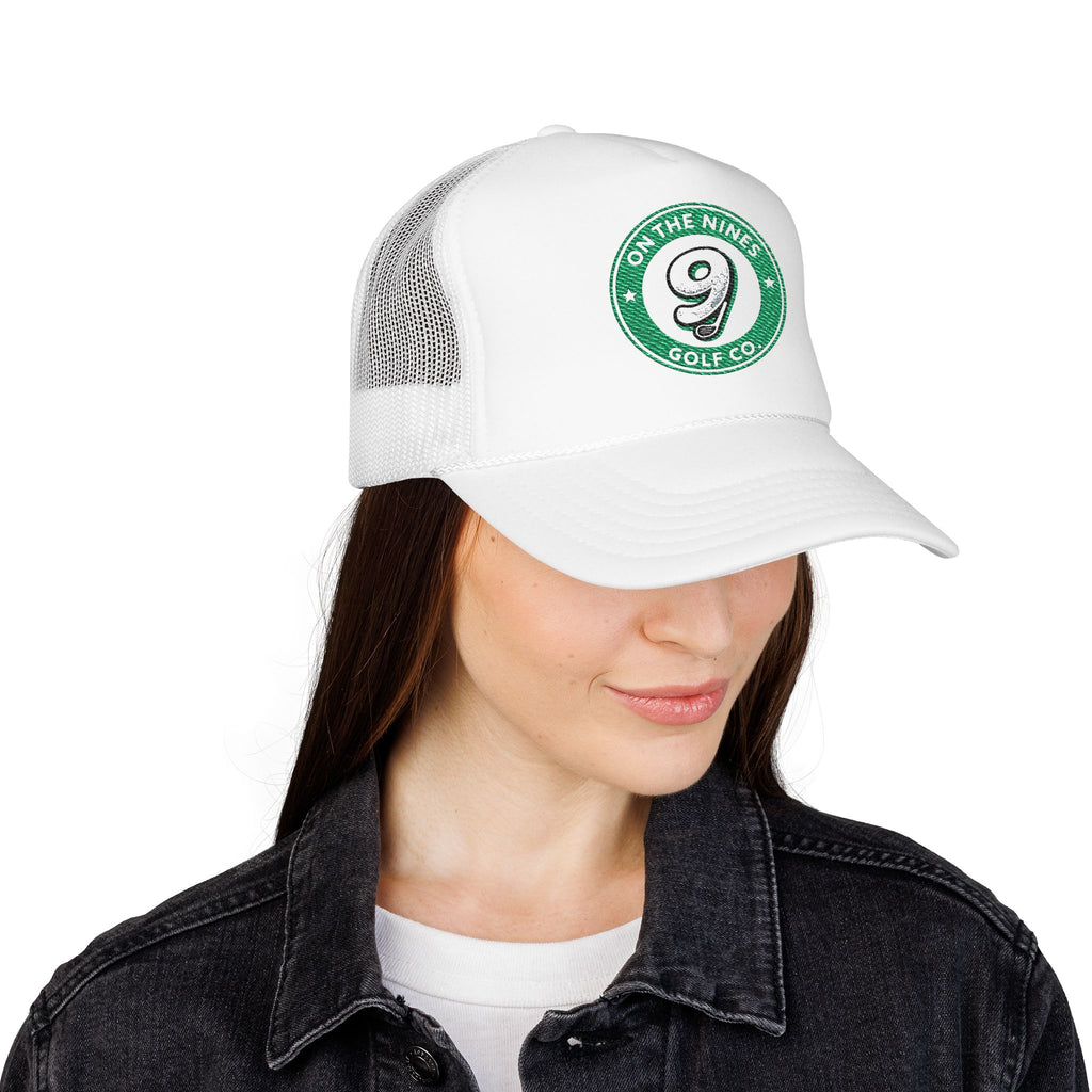 On The Nines Golf Co. Foam Trucker Hat — Vintage 9 Logo Golf Cap