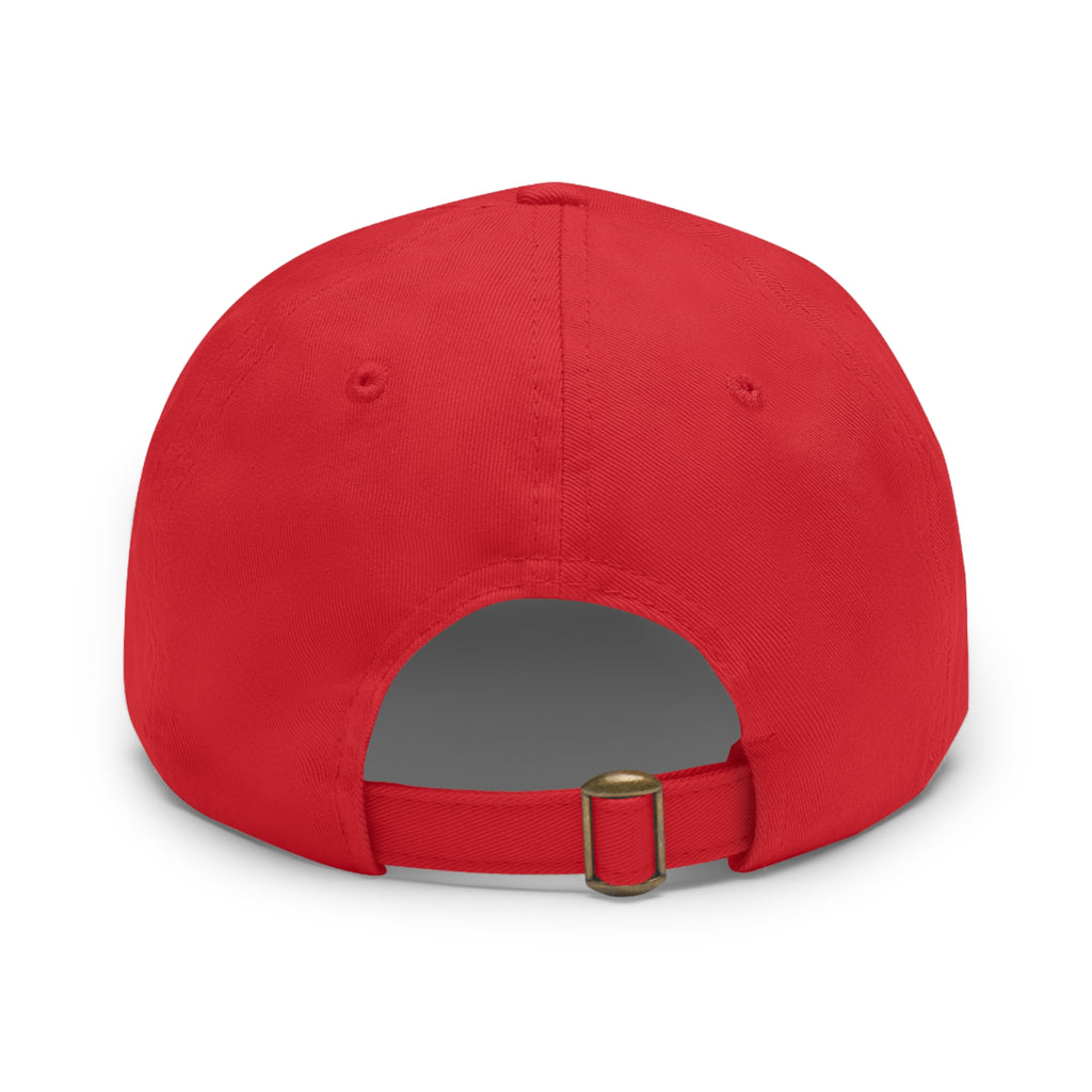Golf Leather Patch Dad Hat — "On The Nines" Round Logo