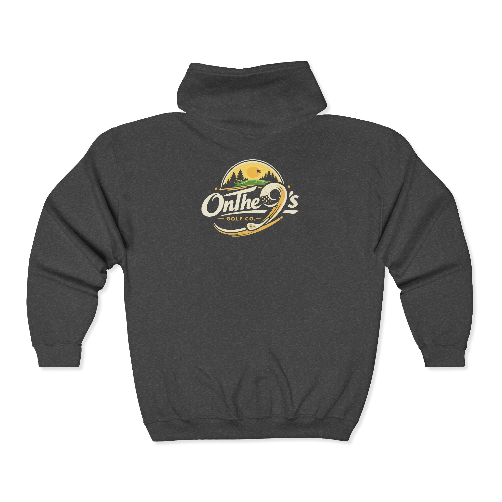 Golden 9s Zip Hoodie — Small Embroidered Chest Logo, Men’s & Women’s Casual Jacket